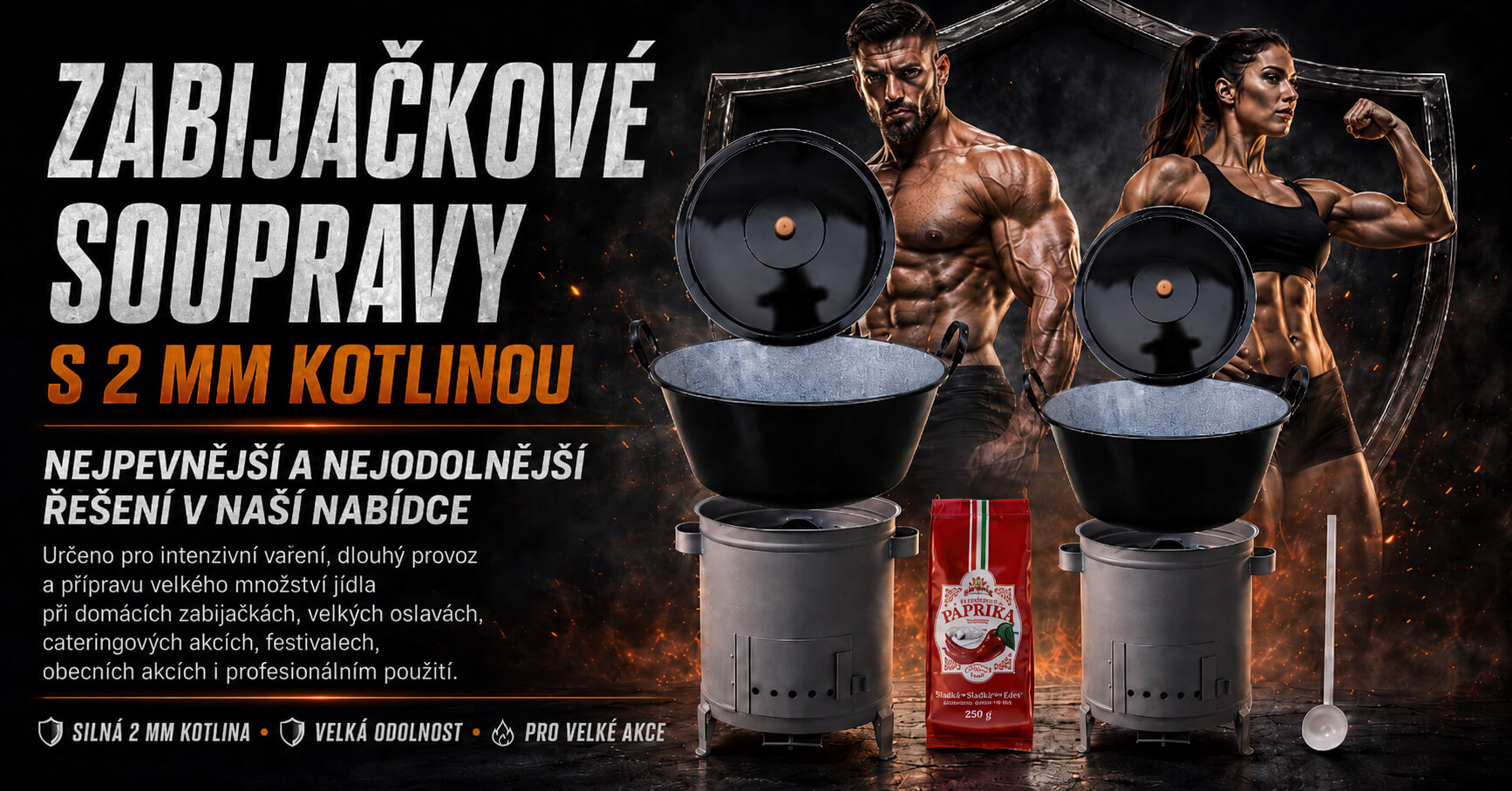 zabijačkové soupravy s 2 mm kotlinou
