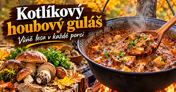 🍄🔥 Podzimní kotlíkový houbový guláš s lesními houbami a bramborami – vůně lesa, která spojuje rodinu