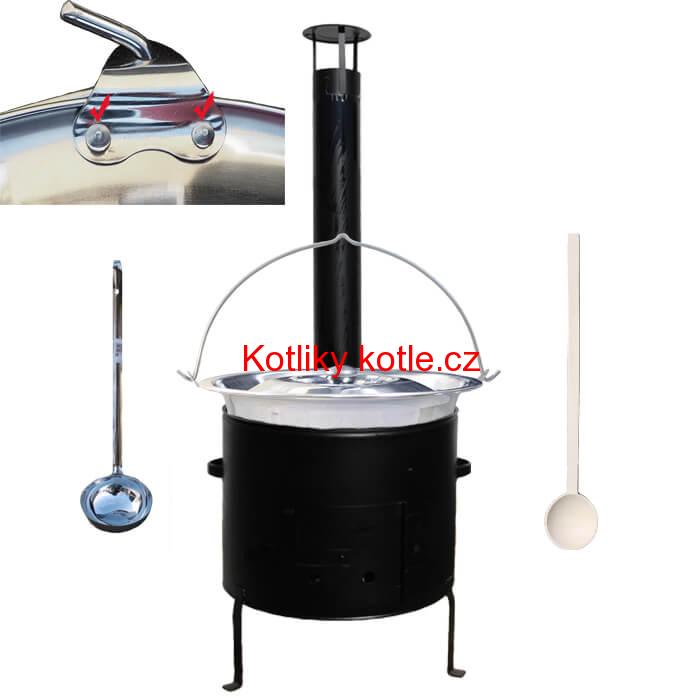Nerezový kotlíkový set 36 cm + zesílený nerezový kotlík 15 L