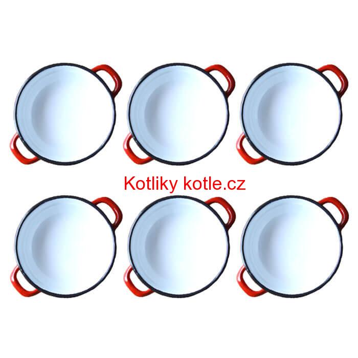 Souprava smaltovaných selských misek 14 cm 6 ks