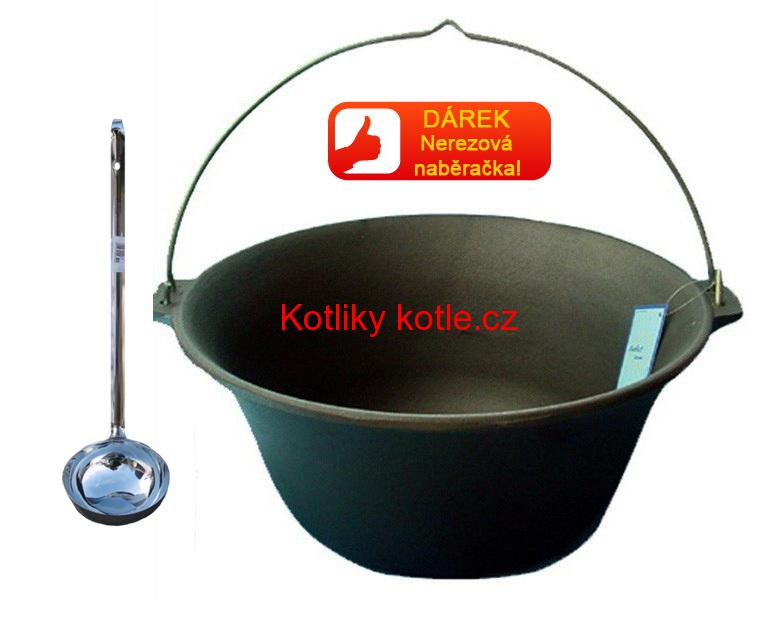 Litinový kotlík 22 L + antikórová naběračka