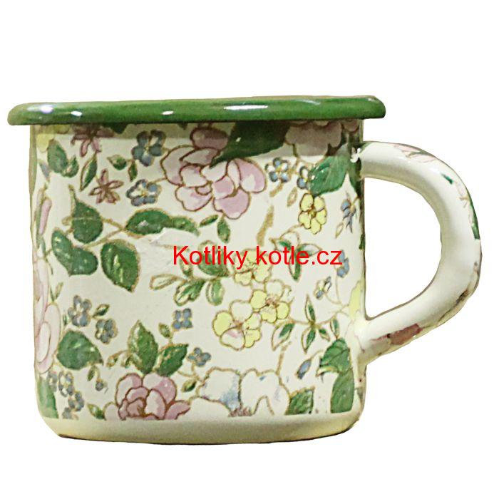 Smaltovaný hrnek 0,40 L - Květinky