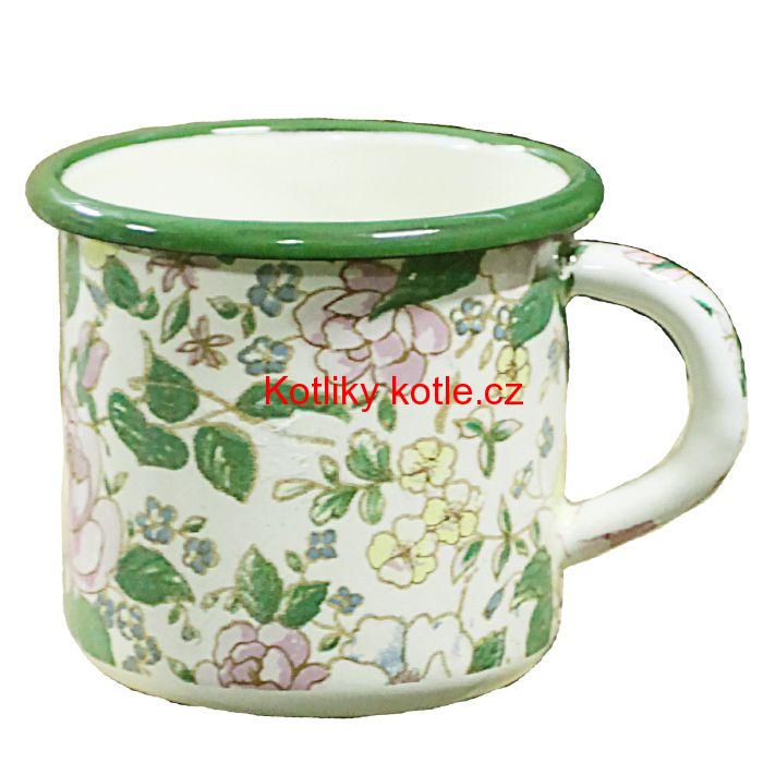 Smaltovaný hrnek 0,40 L - Květinky