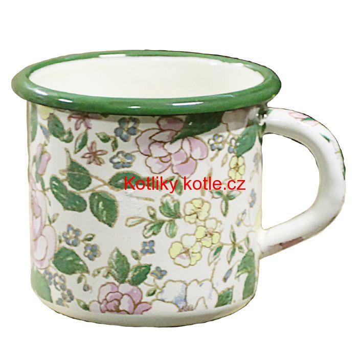 Smaltovaný hrnek 0,40 L - Květinky