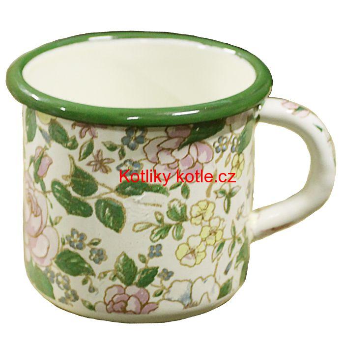 Smaltovaný hrnek 0,40 L - Květinky