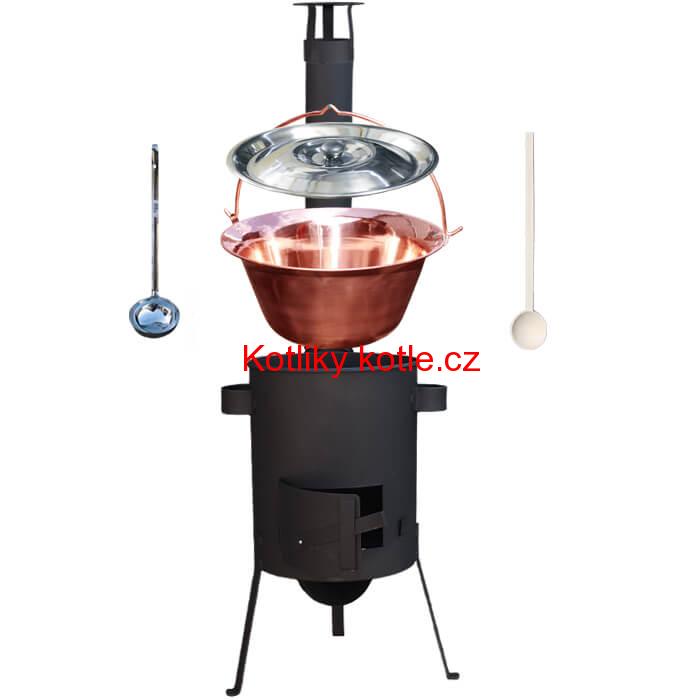 Měděný kotlík 20 L (1,2 mm) + žáruvzdorná kotlina 42 PLUS 600 4 MM