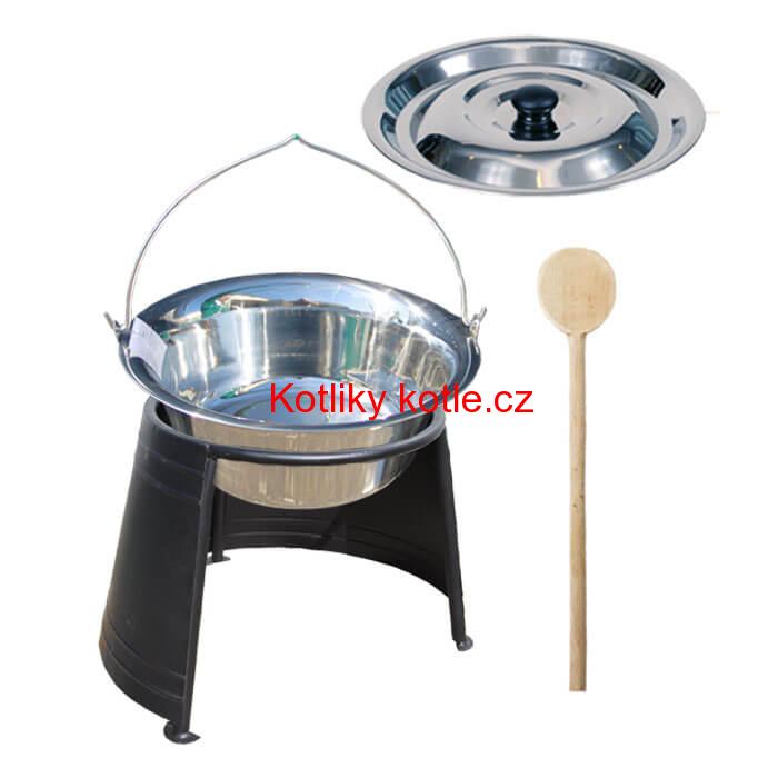 Nerezový kotlík 22 L (0,8 mm) + chránič plamene