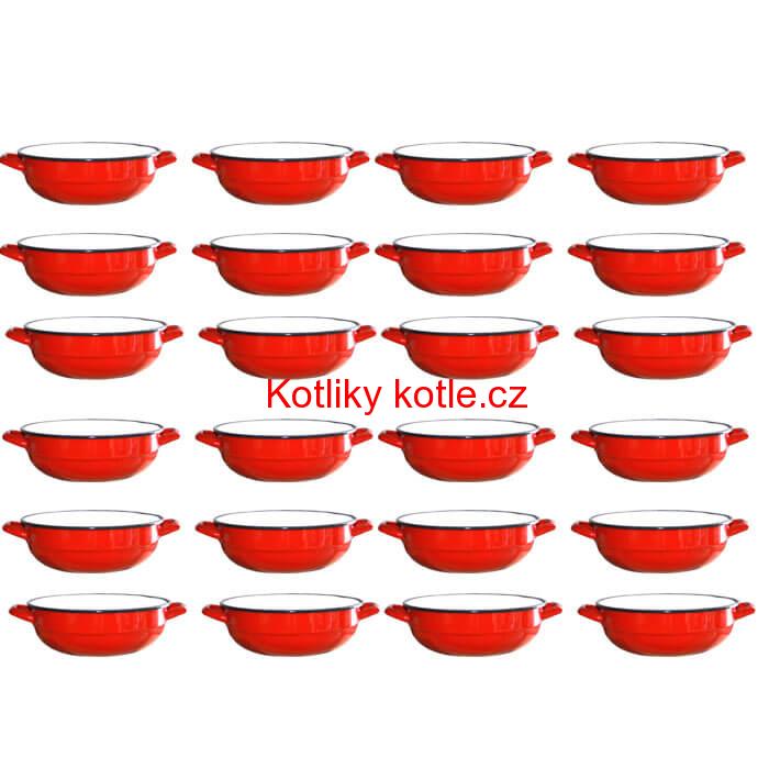 Souprava smaltovaných selských misek 14 cm 24 ks