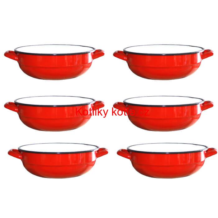 Souprava smaltovaných selských misek 18 cm 6 ks