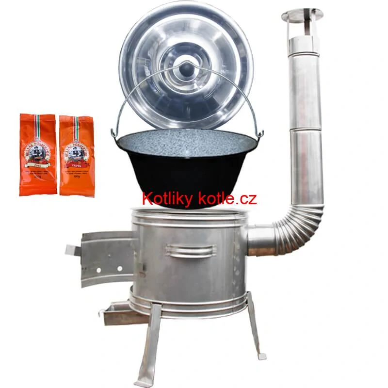 Smaltovaný kotlík 25 L + Nerezová kotlina 42 INOX + paprikový pepř na guláš - MIX 100 g