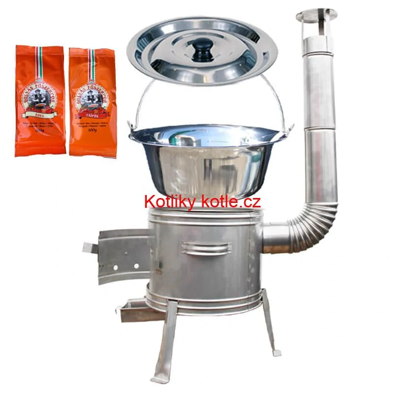 Nerezový kotlík 20 L (1,2 mm) INOX + Nerezová kotlina 42 INOX + paprikový pepř na guláš - MIX 100 g