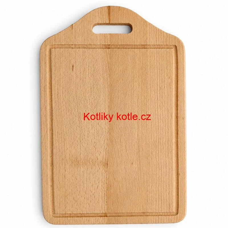 Dřevěná krájecí deska s rukojetí 40×25 cm — tvar štítu