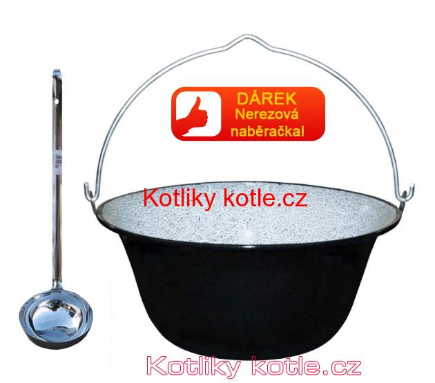 Smaltovaný kotlík 50 L + nerezová naběračka