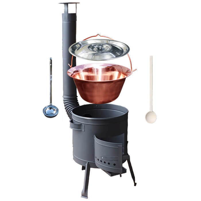 Měděný kotlík 14 L + žáruvzdorná kotlina 36 PLUS 600 