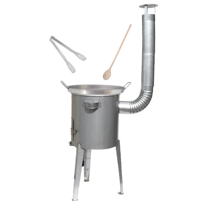 Nerezová pánev na grilování + nerezová kotlina 36 cm