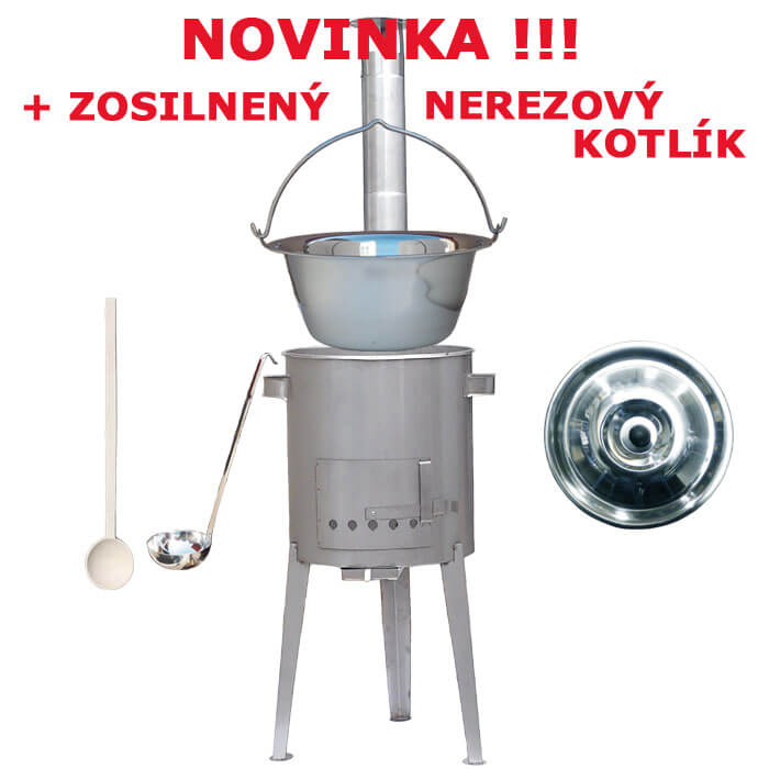 Zesílený nerezový kotlík 20 L + nerezová kotlina 42 cm LUXUS