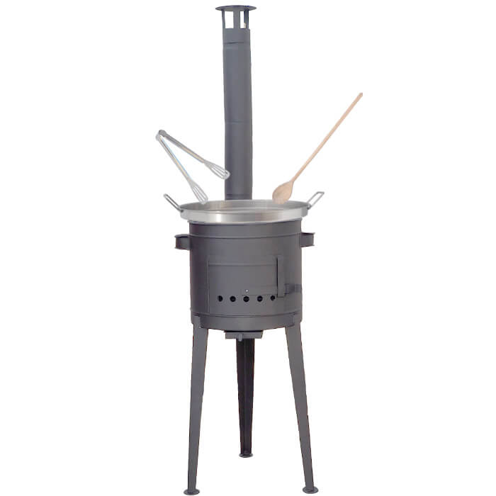 Nerezová pánev na grilování + žáruvzdorná kotlina 36 cm