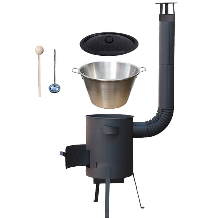 Nerezový kotel 40 L (1,2 mm) + žáruvzdorná kotlina 45 PLUS 600 4 MM