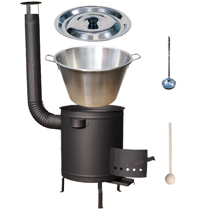 Nerezový kotel 40 L (1,2 mm) + silnostěnná (1,5 mm) a žáruvzdorná kotlina 45 PLUS 600