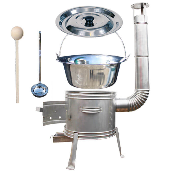 Nerezový kotlík 30 L (1,2 mm) + nerezová kotlina 45 cm TOPLUX