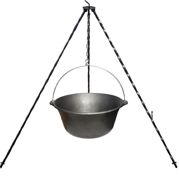 Litinový kotlík 10,8 L + trojnožka 1,2 m
