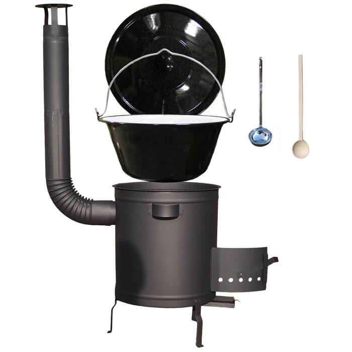 Smaltovaný kotlík 13 L (1,2 mm) + hrubostěnná (1,5 mm) a žáruvzdorná kotlina 36 PLUS 600