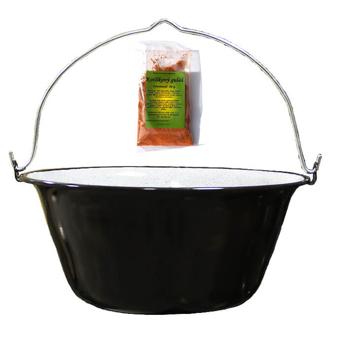 Smaltovaný kotlík 25 L + koření na kotlíkový guláš 50 g