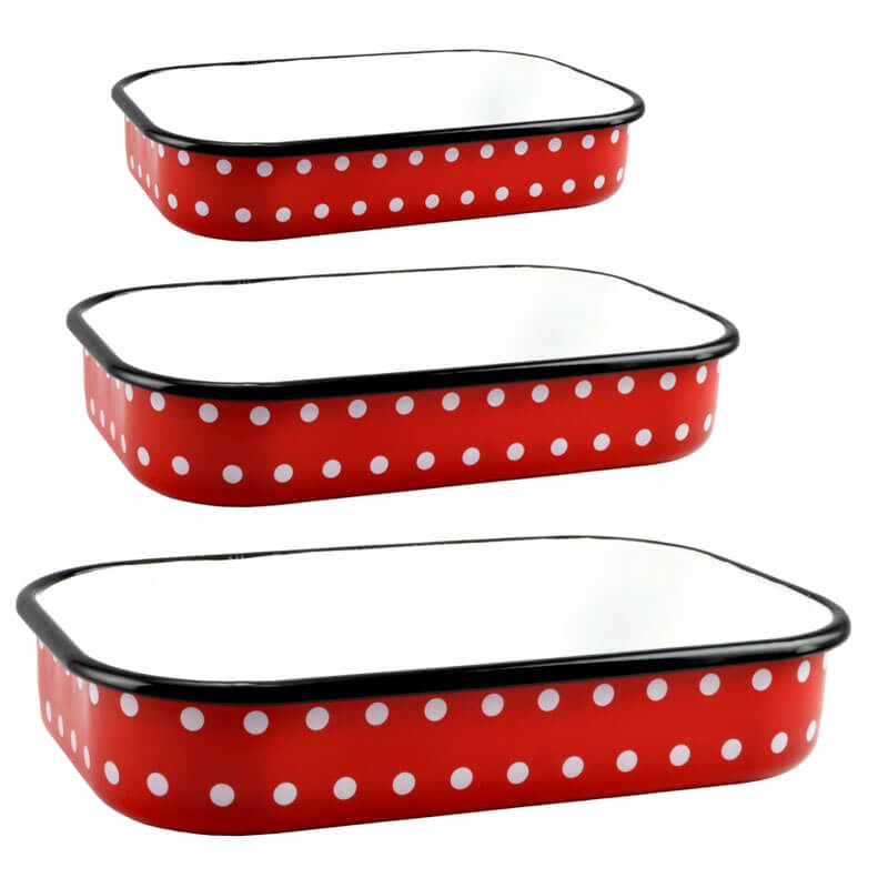 Smaltované pekáče DECOR 3 ks