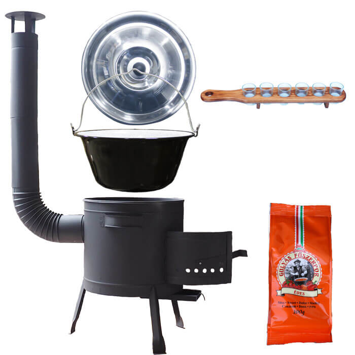 Smaltovaný kotlík 20 L (1,2 mm) + pepř + štamperlíky + nízká žáruvzdorná kotlina (0,8 mm) 42 PLUS 600