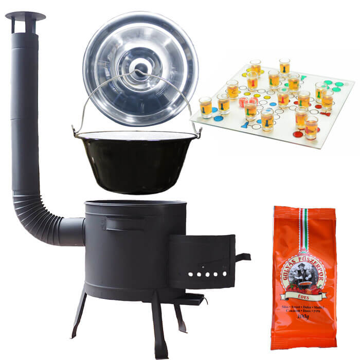 Smaltovaný kotlík 20 L (1,2 mm) + pepř + člověče pi už + nízká žáruvzdorná kotlina 42 PLUS 600