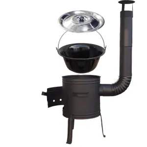 Smaltovaný kotlík 11 L BLACK + nerezová poklice INOX + žáruvzdorná kotlina 33 cm Plus 700