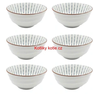 Sada 6 ks velkých keramických misek na guláš a polévky, 1 litr