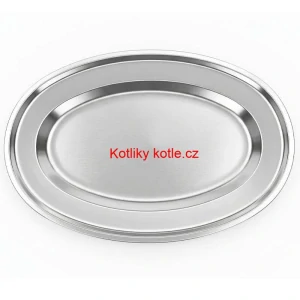 Nerezový oválný podnos (40,5cm) – Odolný servírovací tác na maso i koláče