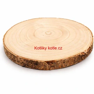 Dřevěný podnos z přírodního plátku dřeva s kůrou Ø 20–24 cm