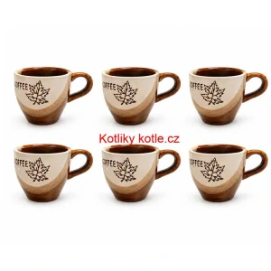 Sada keramických hrnků na kávu 100 ml 6 ks COFFEE