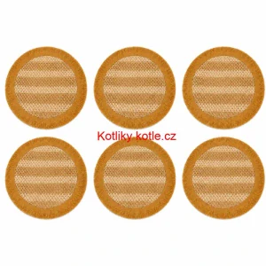 Kulaté přírodní podložky pod talíř se třásněmi 37 cm, 6 ks