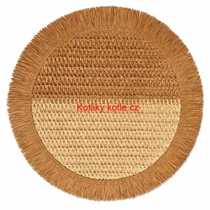 Kulatá přírodní podložka pod talíř se třásněmi 37 cm