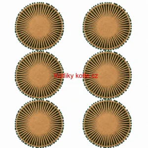 Kulaté jutové podložky pod talíř zelené s bambulkami 37 cm, 6 ks