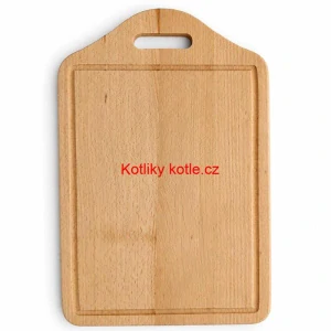 Dřevěná krájecí deska s rukojetí 40×25 cm — tvar štítu
