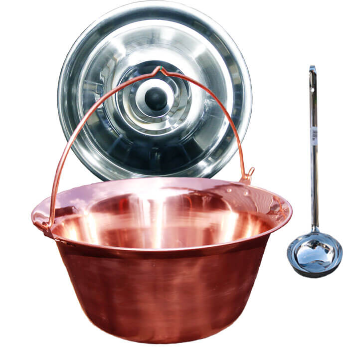 Měděný kotlík 20 L (1,2 mm) + nerezová poklice