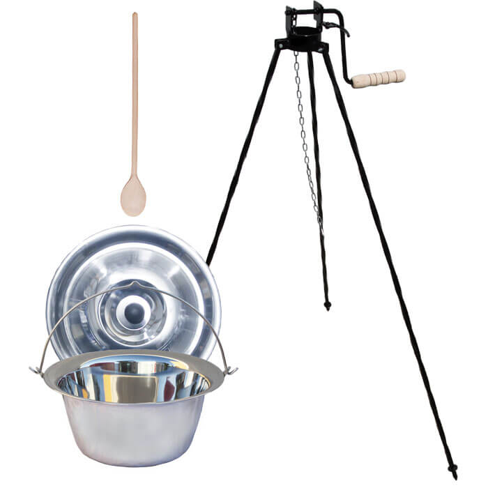 Nerezový kotlík 15 L (1,2 mm) + stojan s kladkou VAR