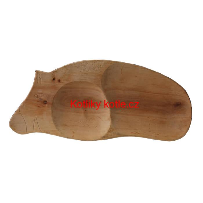 Servírovací dřevěný podnos Prasátko