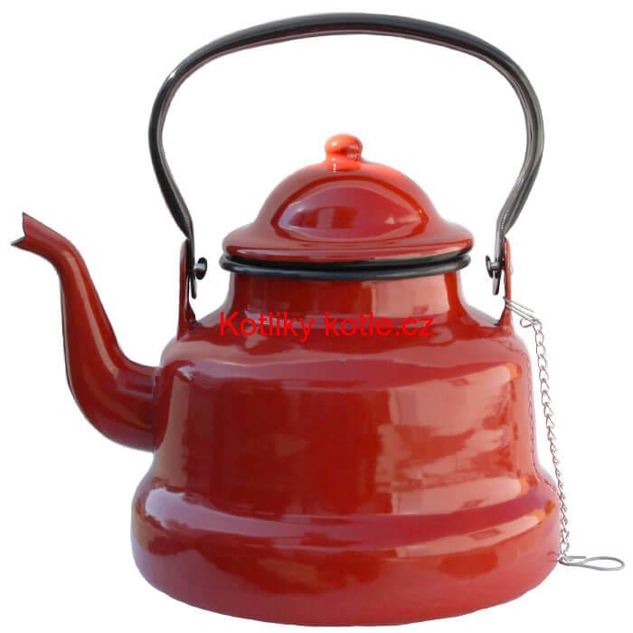 Smaltovaný čajník 3 L RED