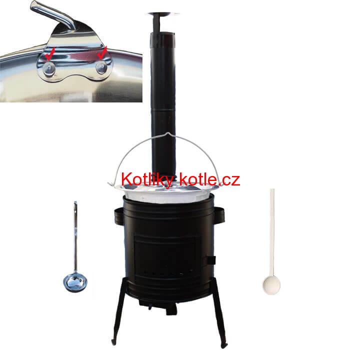 Nerezový kotlíkový set 42 cm + zesílený nerezový kotlík 20 L