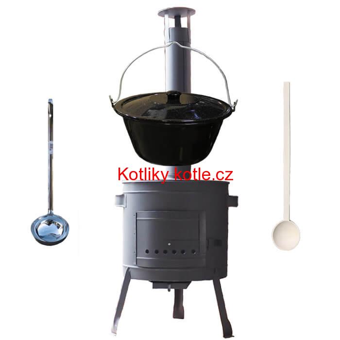 Smaltovaný kotlík 25 L + žáruvzdorná kotlina 42 PLUS 600 