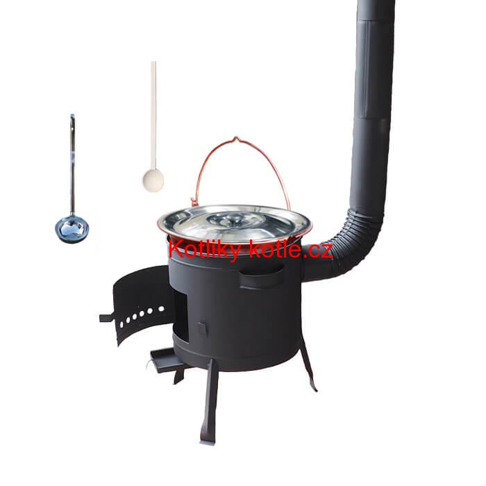 Měděný kotlík 20 L + žáruvzdorná kotlina 42 PLUS 600 