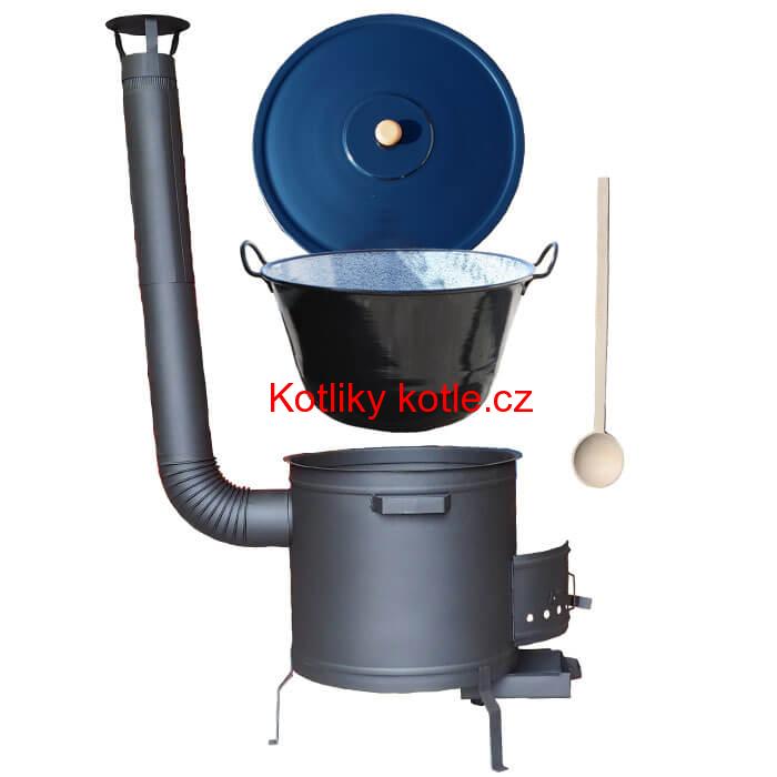 Zabijačkový smaltovaný kotel 70 L + žáruvzdorná kotlina 53 cm PLUS 600