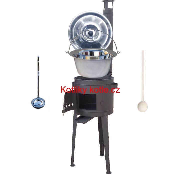 Nerezový kotlík 15 L (1,2 mm) + vysoká žáruvzdorná kotlina 36 PLUS 600 