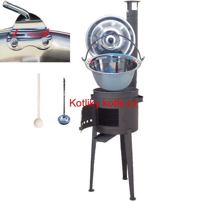 Nerezový kotlík 20 L + vysoká žáruvzdorná kotlina 42 PLUS 600 