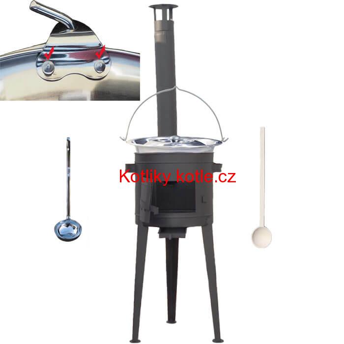 Nerezový kotlík 30 L  (0,8 mm) + vysoká žáruvzdorná kotlina 45 PLUS 600 